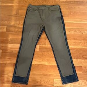 Lucky Brand Slim Green and Blue Jeans with Two-Tone Design